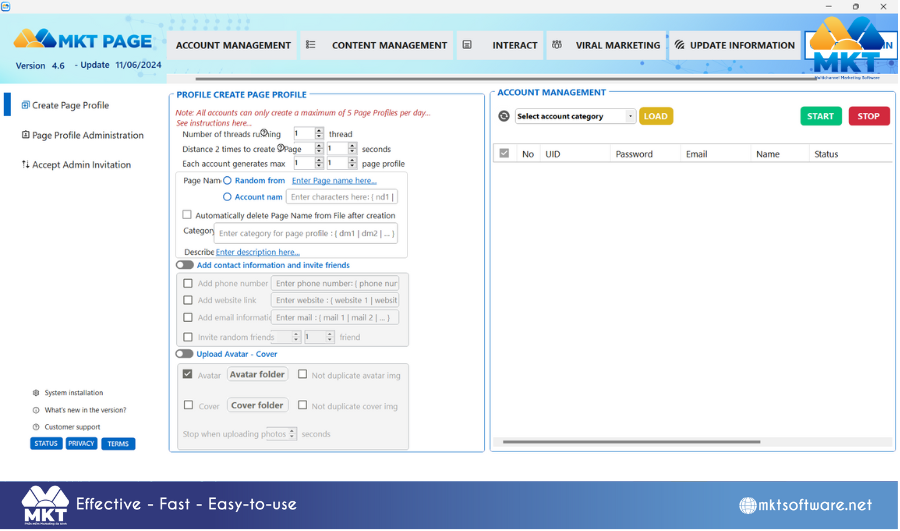 MKT Page Software