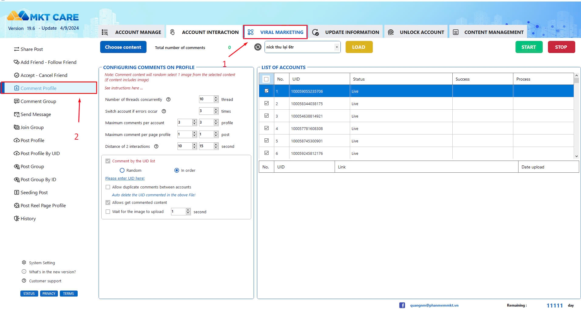 Instructions on How to Use Facebook Auto Comment MKT Care Tool