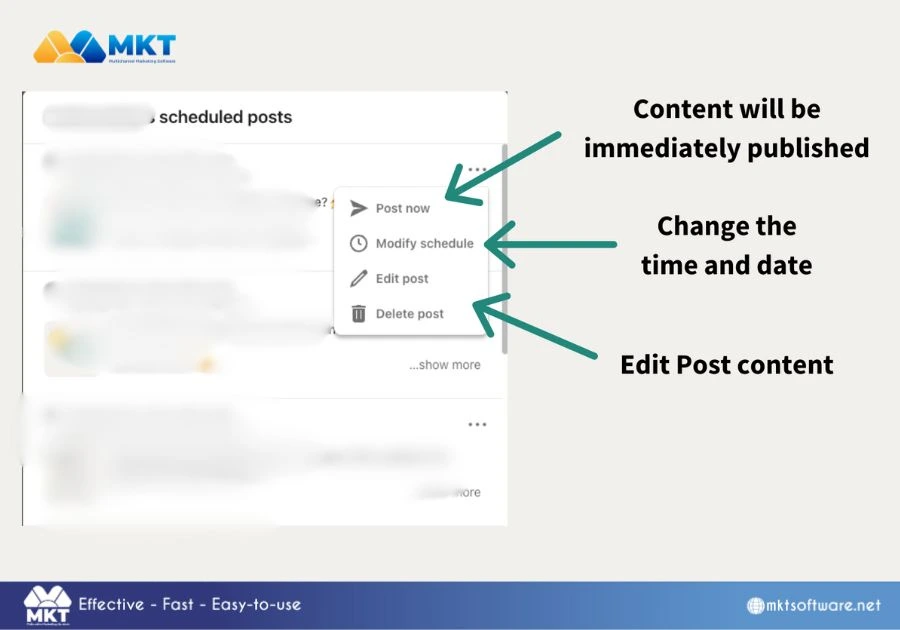 How to edit scheduled posts on LinkedIn - Interface